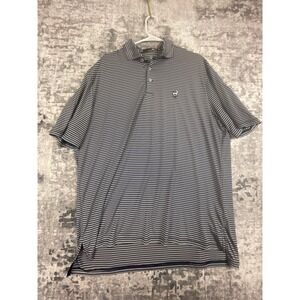RLX Ralph Lauren Golf Polo Mens XL Blue White Stripe Goat Performance Shirt